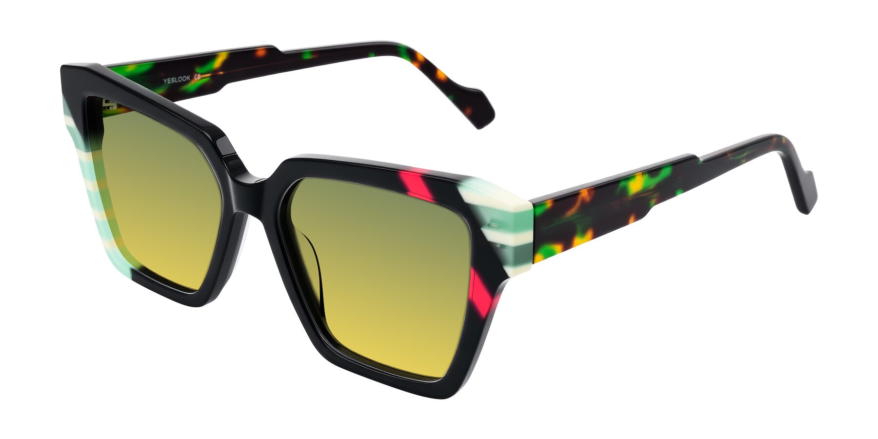 Angle of Widvale in Onyx Mosaic with Green / Yellow Gradient Lenses