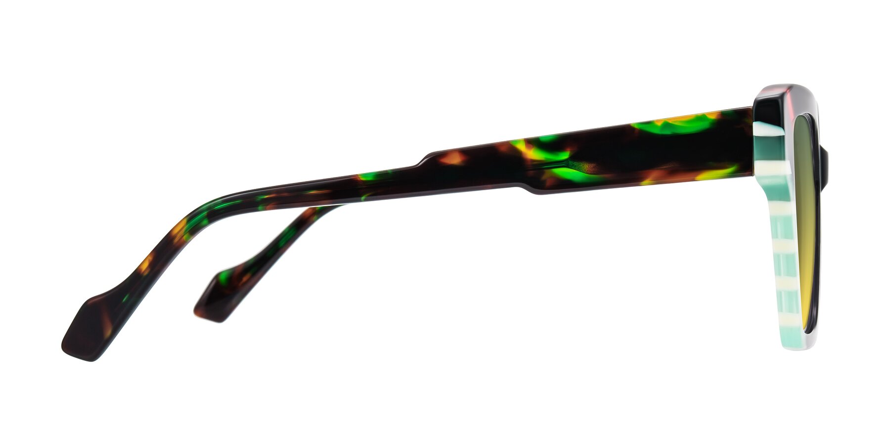 Side of Widvale in Onyx Mosaic with Green / Yellow Gradient Lenses