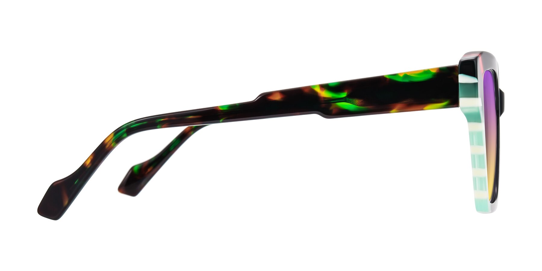 Side of Widvale in Onyx Mosaic with Purple / Yellow Gradient Lenses