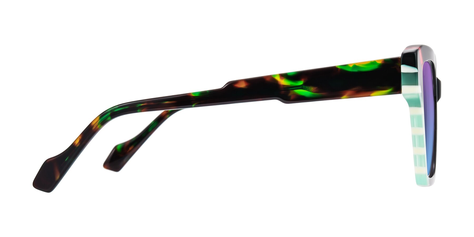 Side of Widvale in Onyx Mosaic with Purple / Blue Gradient Lenses