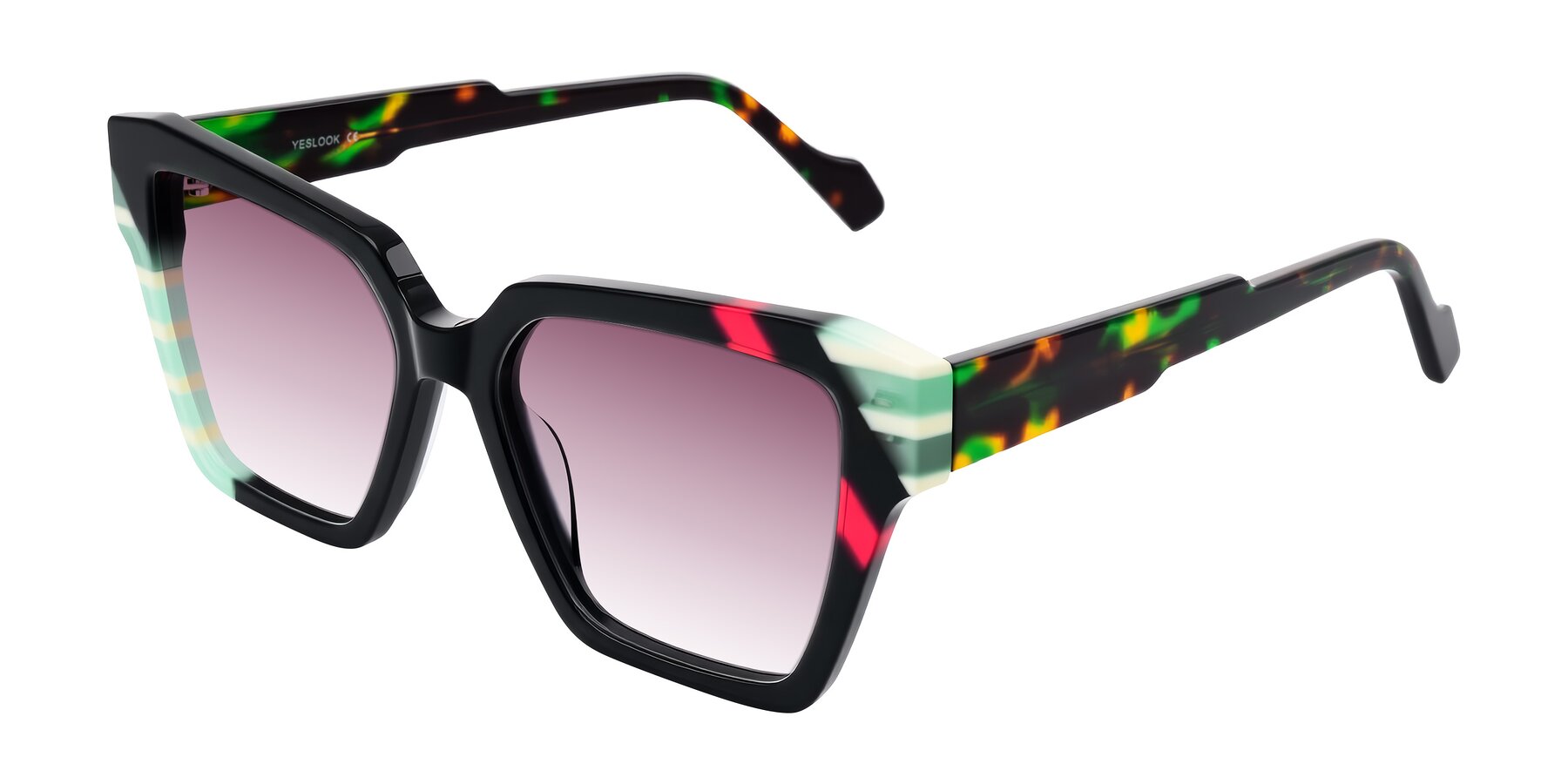 Angle of Widvale in Onyx Mosaic with Wine Gradient Lenses