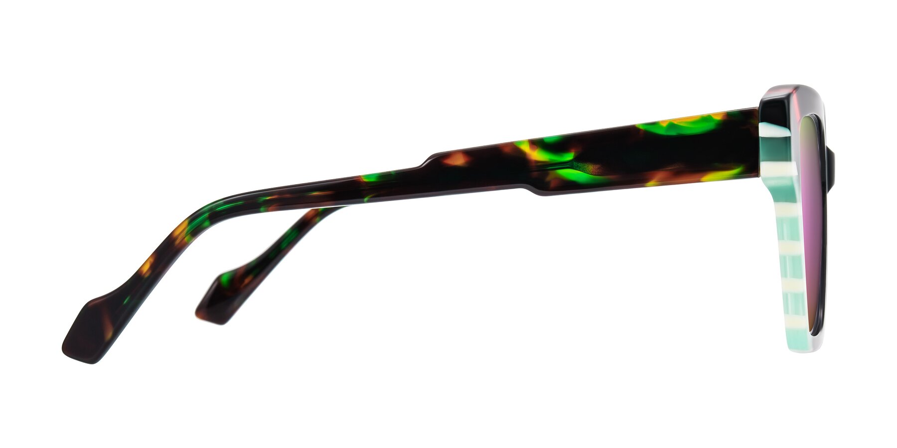 Side of Widvale in Onyx Mosaic with Pink Mirrored Lenses