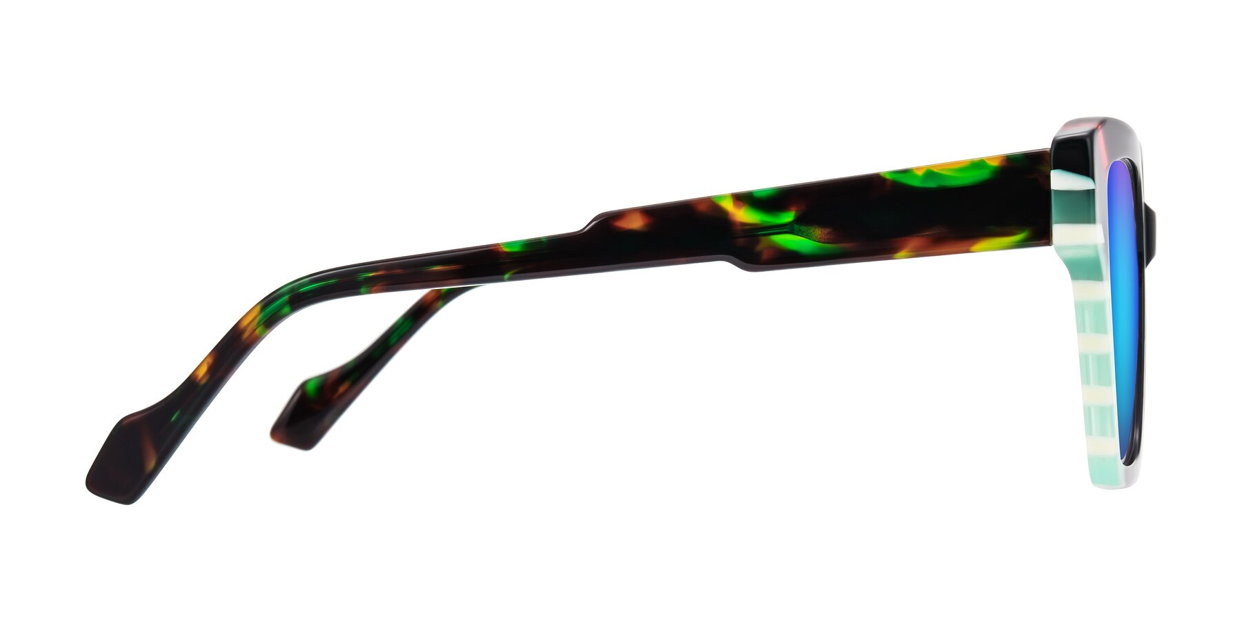 Side of Widvale in Onyx Mosaic with Blue Mirrored Lenses