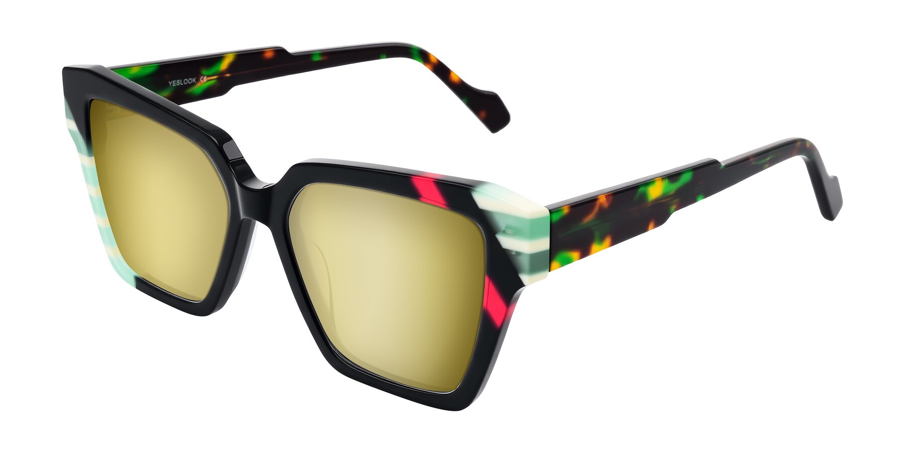 Angle of Widvale in Onyx Mosaic with Gold Mirrored Lenses