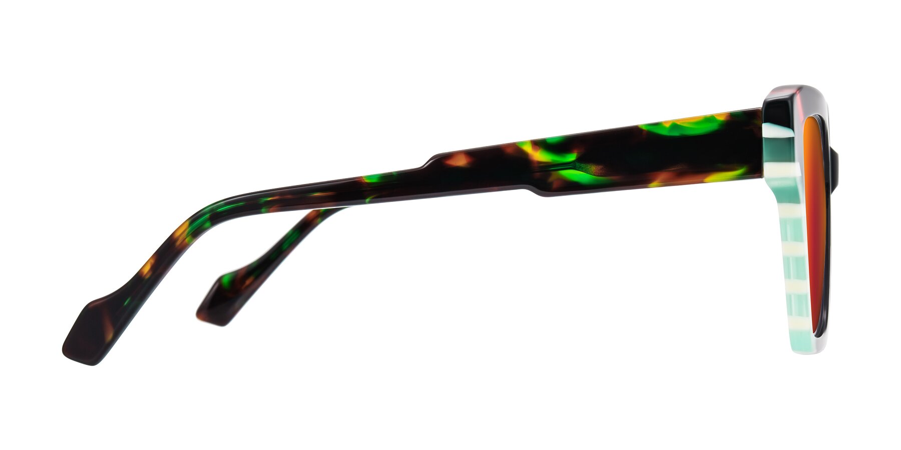 Side of Widvale in Onyx Mosaic with Red Gold Mirrored Lenses