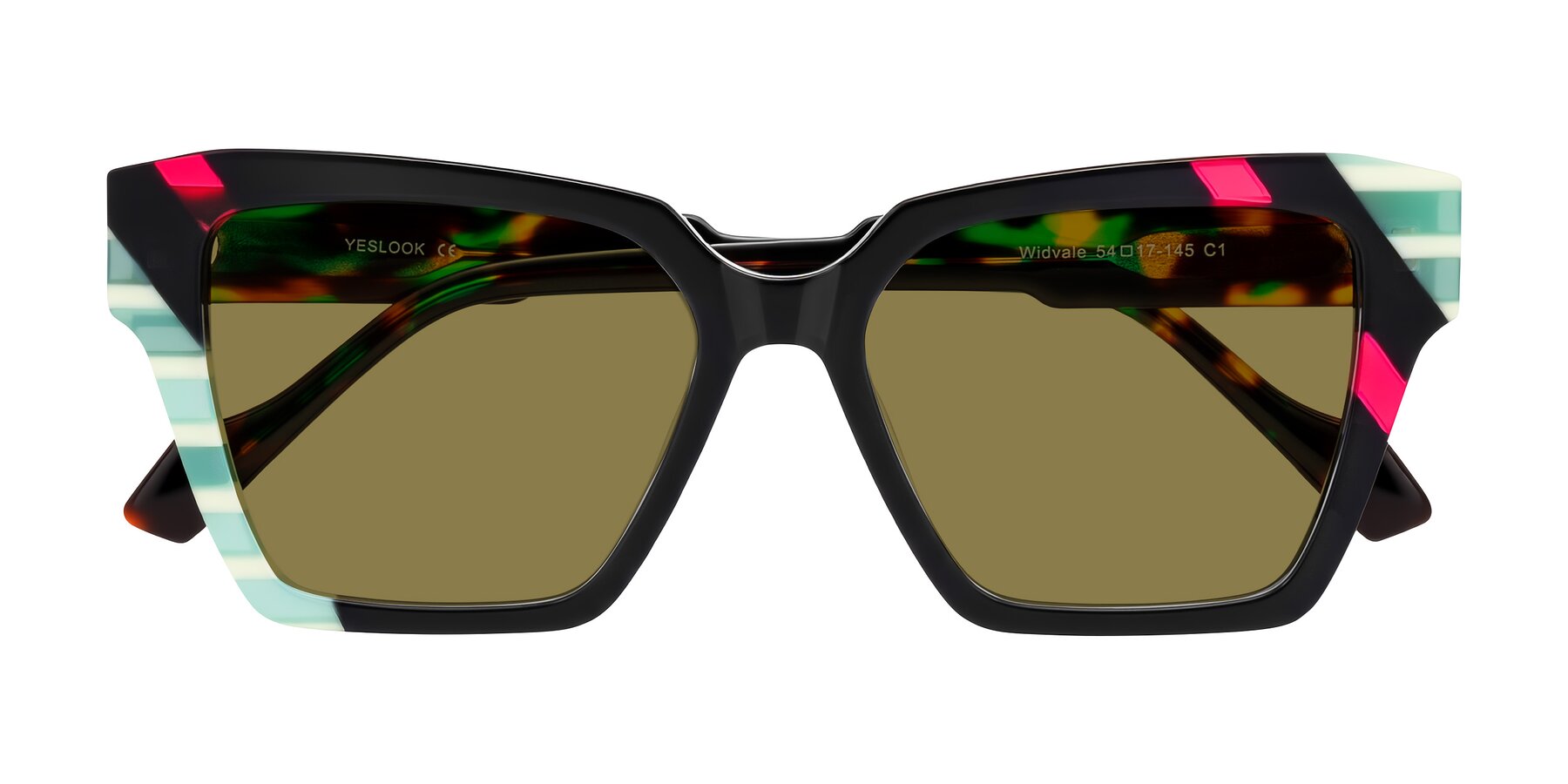 Folded Front of Widvale in Onyx Mosaic with Brown Polarized Lenses