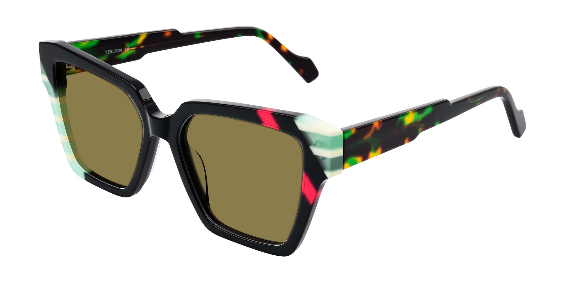 Angle of Widvale in Onyx Mosaic with Brown Polarized Lenses