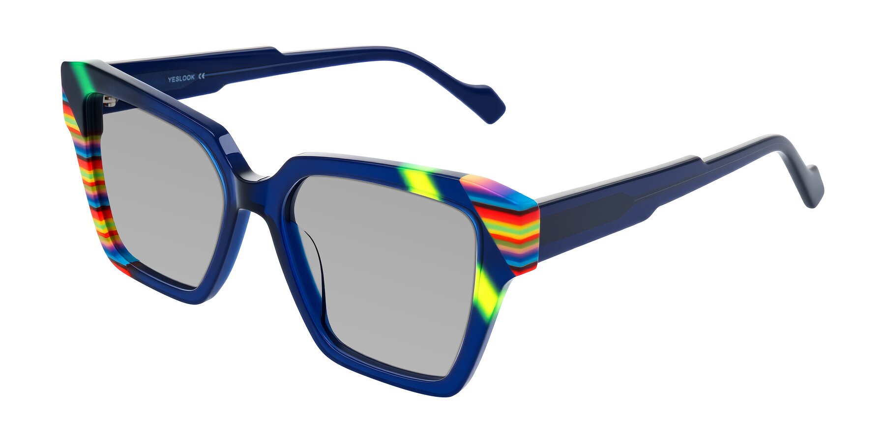 Angle of Widvale in Indigo Deco with Light Gray Tinted Lenses