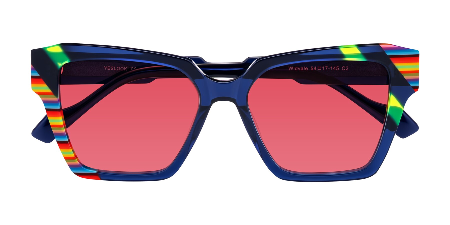 Folded Front of Widvale in Indigo Deco with Red Tinted Lenses