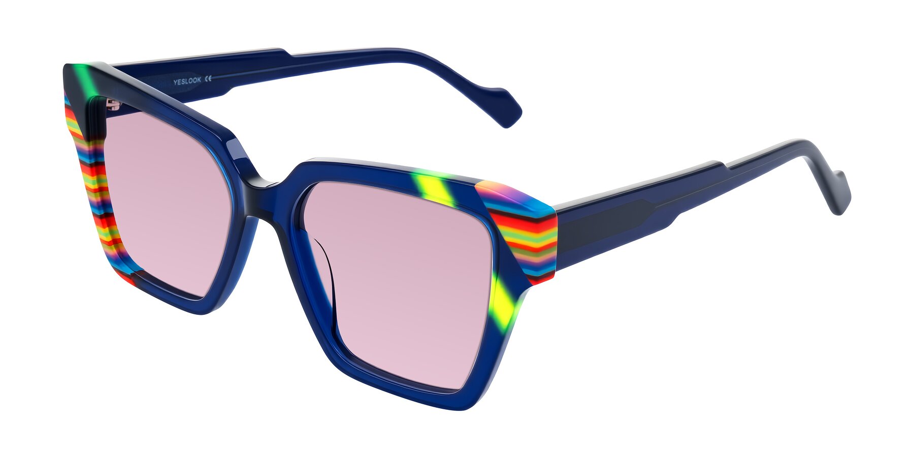 Angle of Widvale in Indigo Deco with Light Wine Tinted Lenses