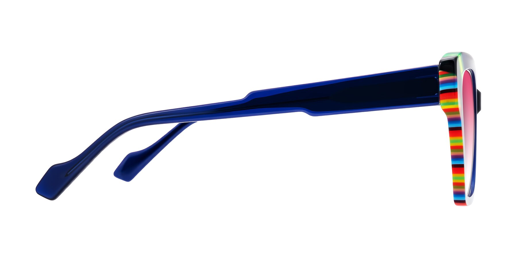 Side of Widvale in Indigo Deco with Pink Gradient Lenses