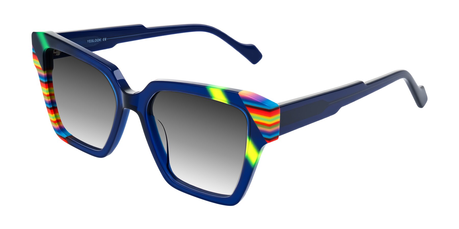 Angle of Widvale in Indigo Deco with Gray Gradient Lenses