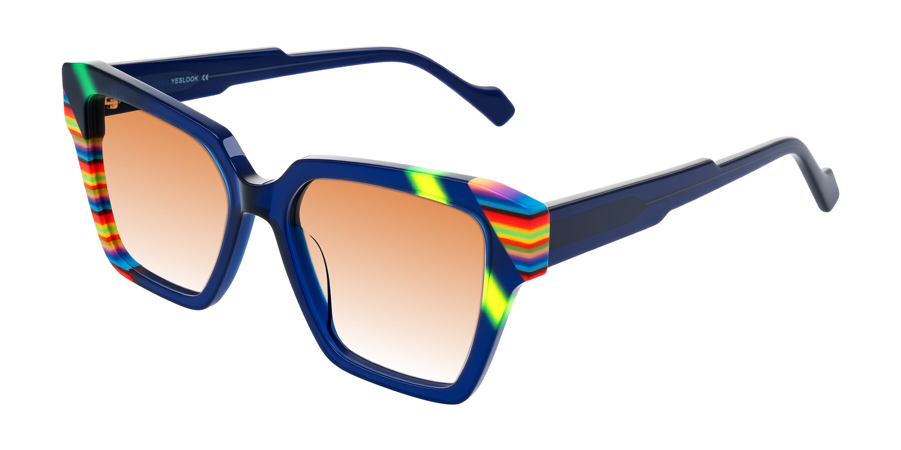 Angle of Widvale in Indigo Deco with Orange Gradient Lenses