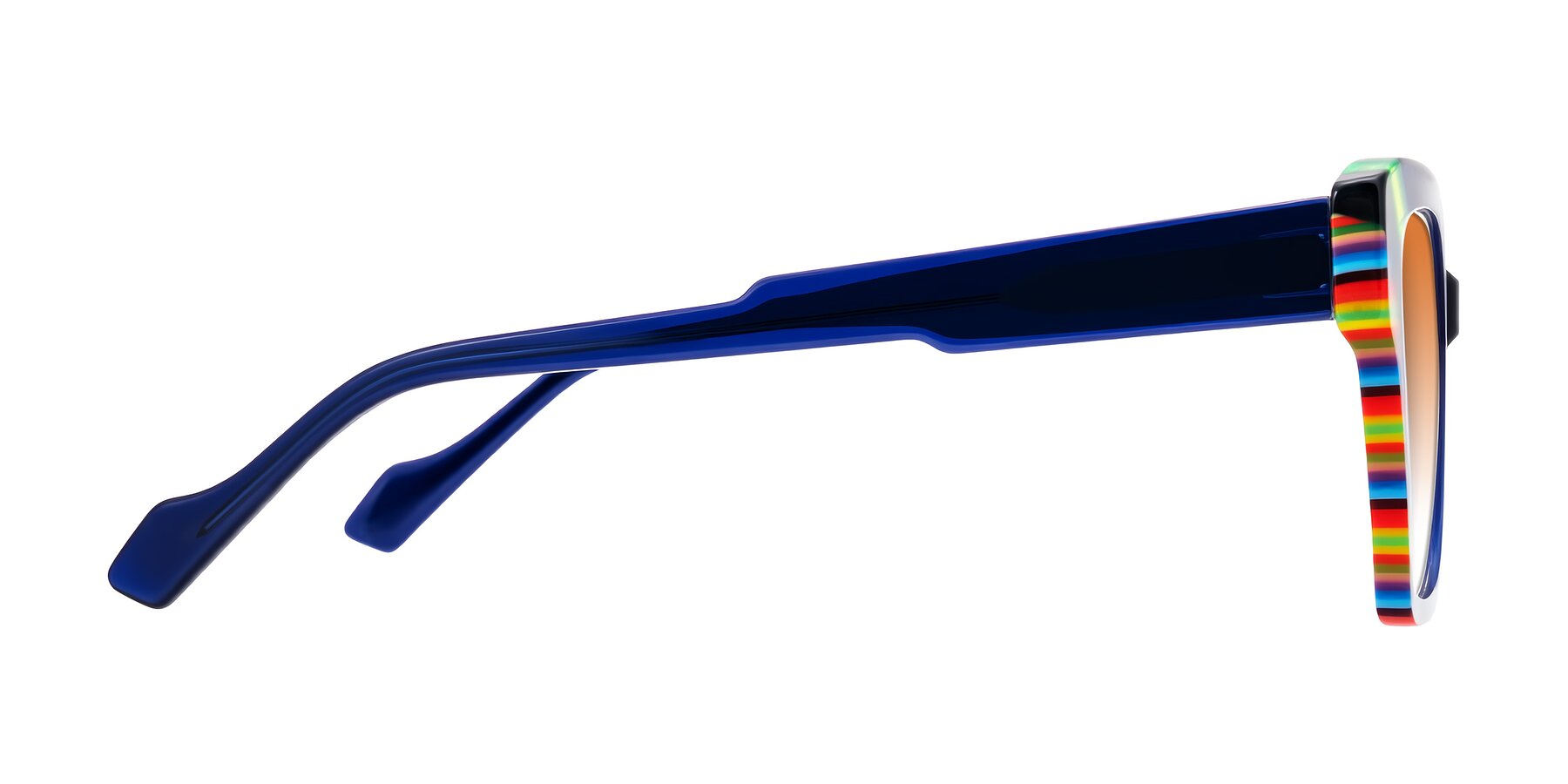 Side of Widvale in Indigo Deco with Orange Gradient Lenses