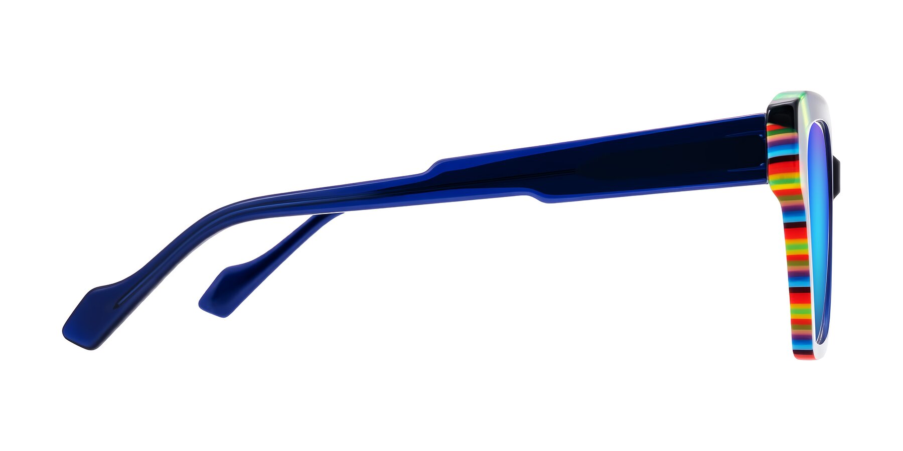 Side of Widvale in Indigo Deco with Blue Mirrored Lenses