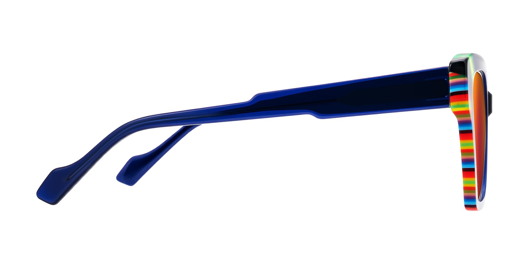 Side of Widvale in Indigo Deco with Red Gold Mirrored Lenses