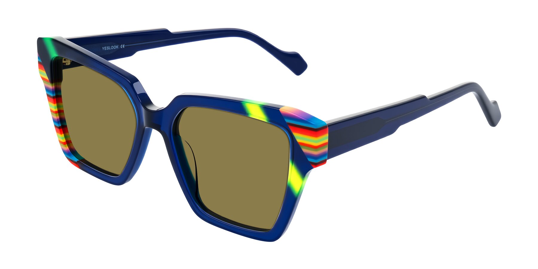 Angle of Widvale in Indigo Deco with Brown Polarized Lenses