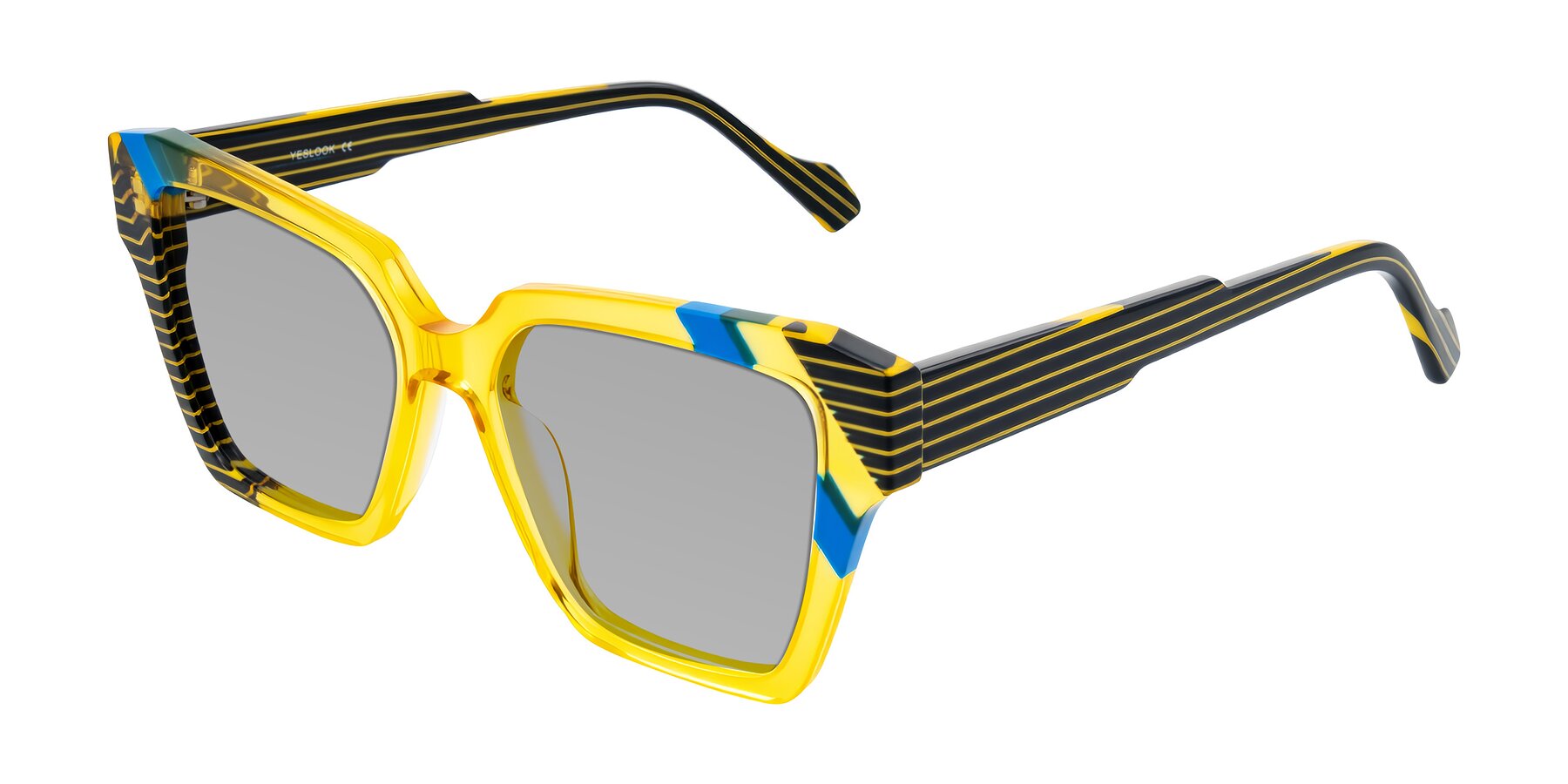 Angle of Widvale in Amber Deco with Light Gray Tinted Lenses