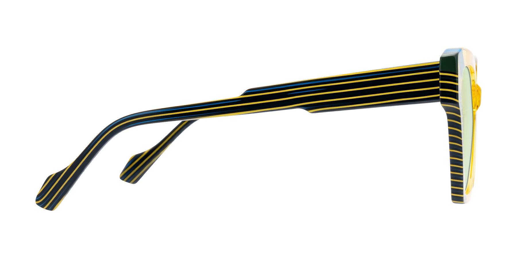 Side of Widvale in Amber Deco with Light Green Tinted Lenses