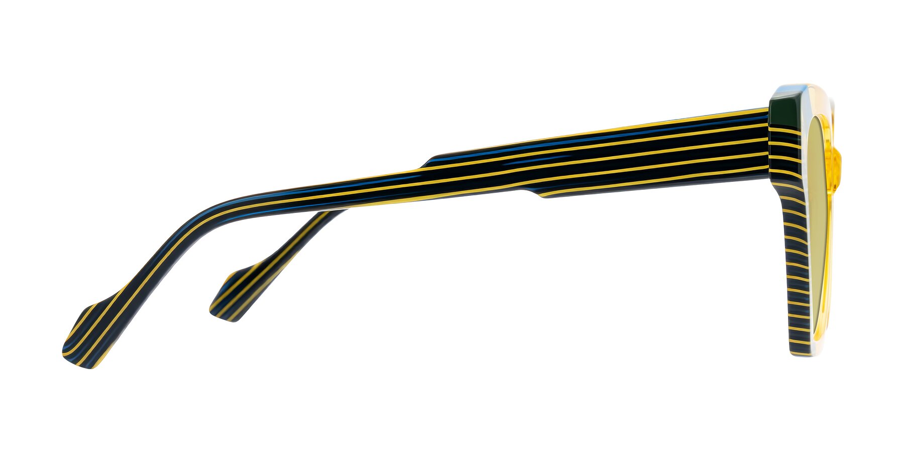Side of Widvale in Amber Deco with Medium Champagne Tinted Lenses