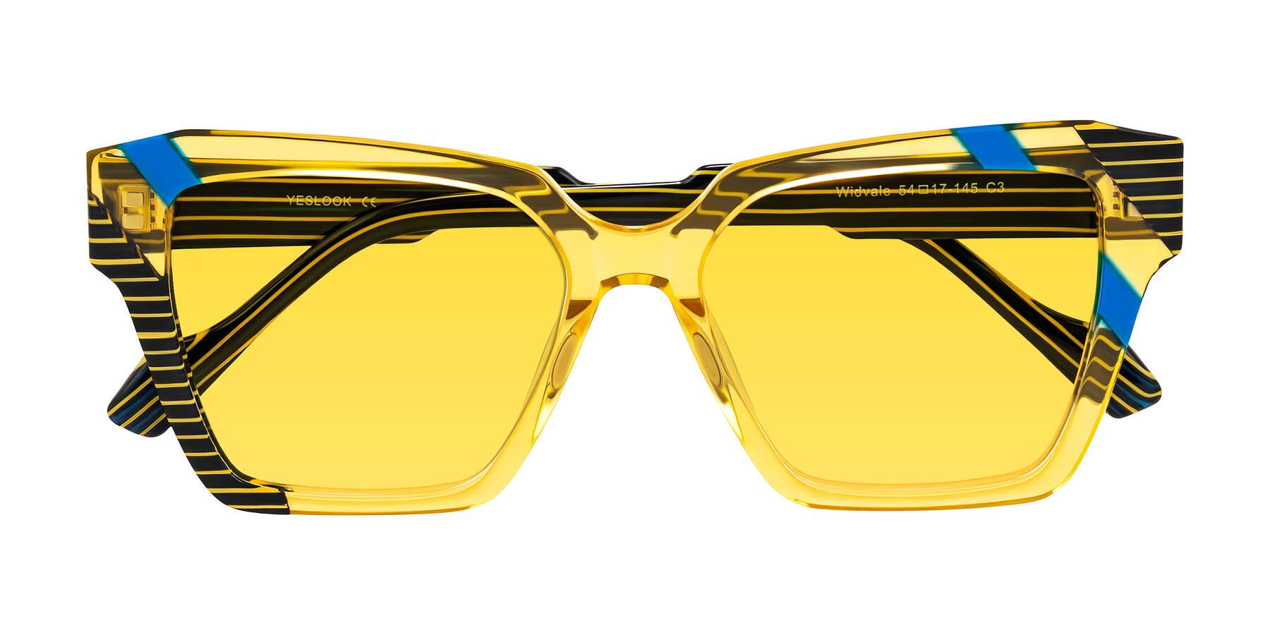 Folded Front of Widvale in Amber Deco with Yellow Tinted Lenses