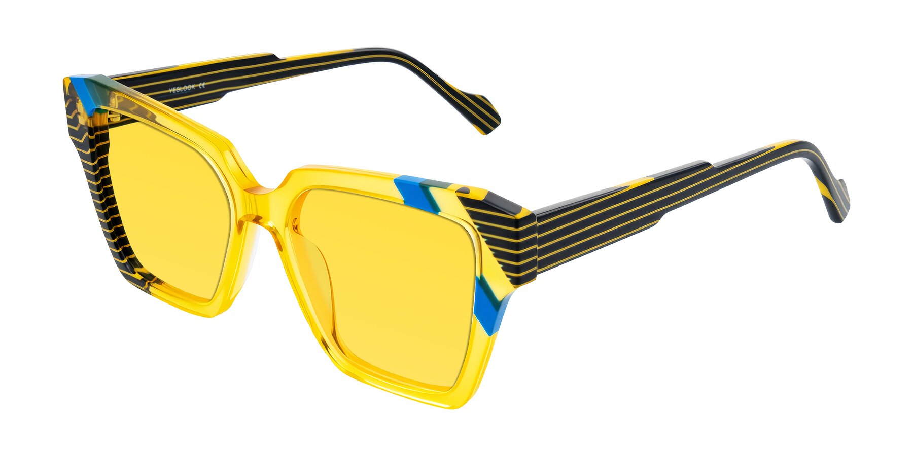 Angle of Widvale in Amber Deco with Yellow Tinted Lenses