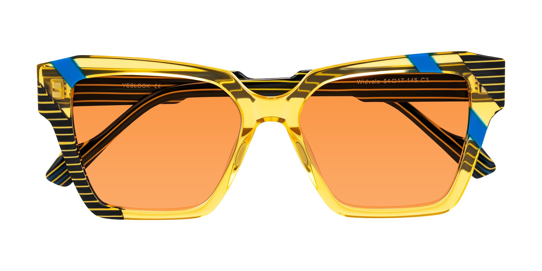 Folded Front of Widvale in Amber Deco with Orange Tinted Lenses