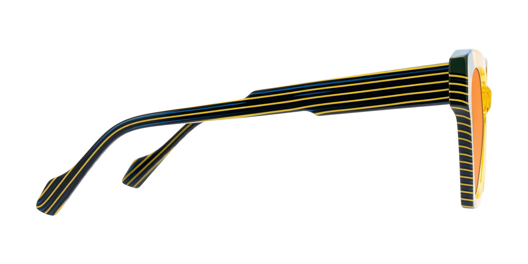 Side of Widvale in Amber Deco with Orange Tinted Lenses