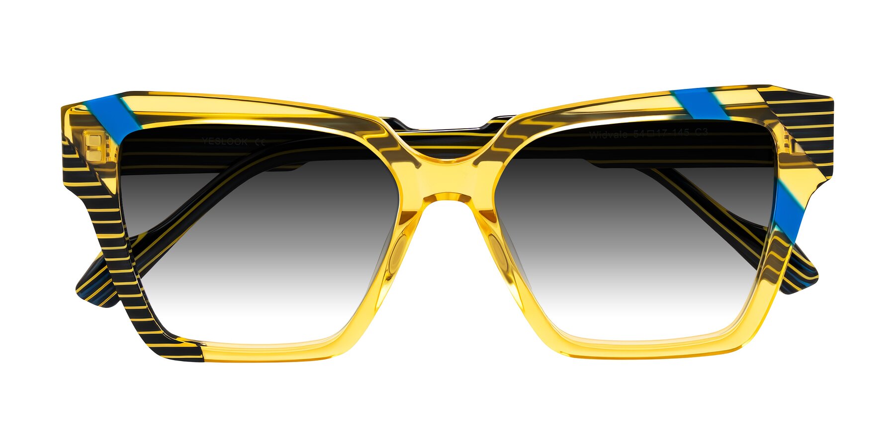 Folded Front of Widvale in Amber Deco with Gray Gradient Lenses