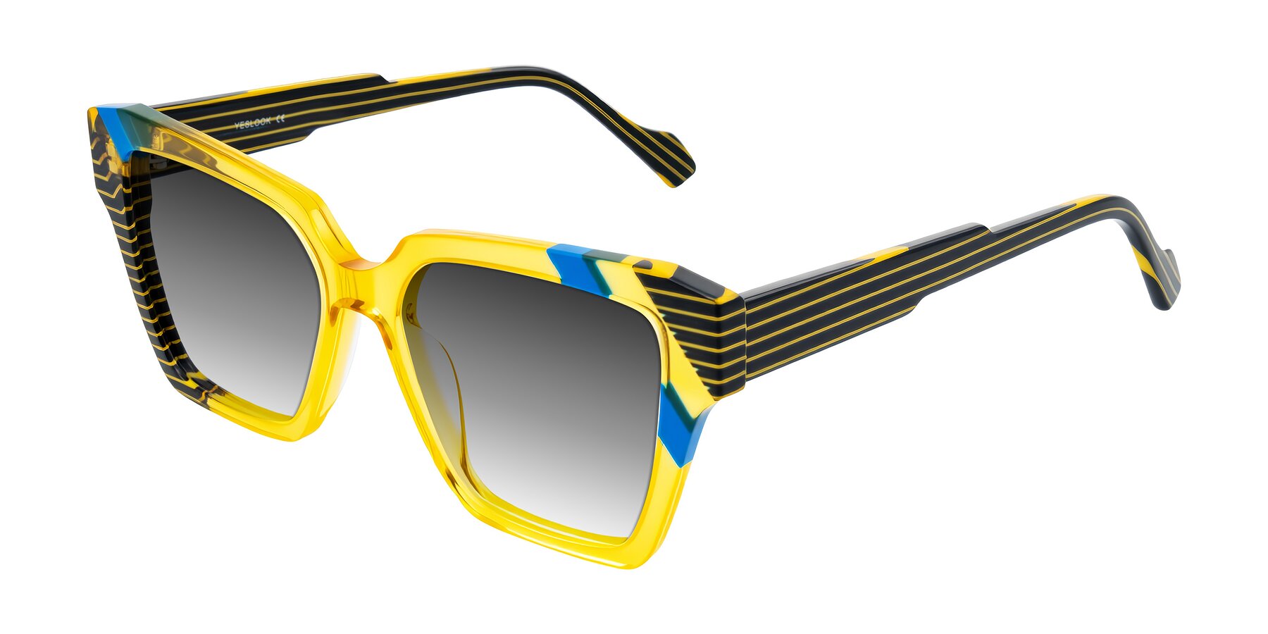 Angle of Widvale in Amber Deco with Gray Gradient Lenses