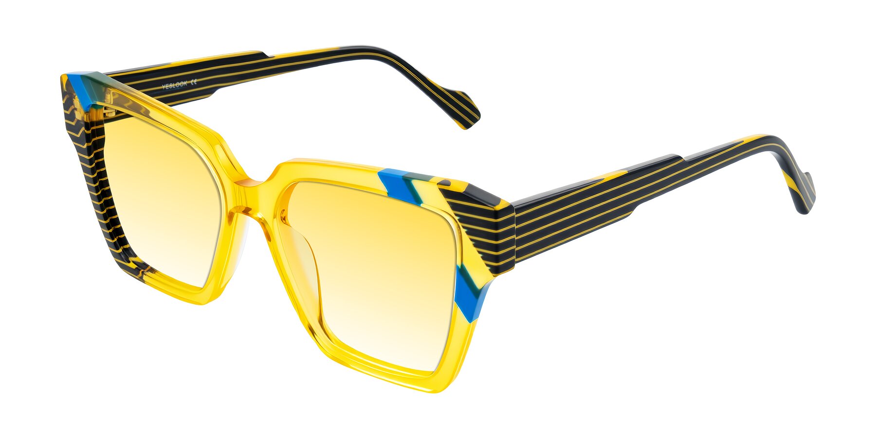 Angle of Widvale in Amber Deco with Yellow Gradient Lenses
