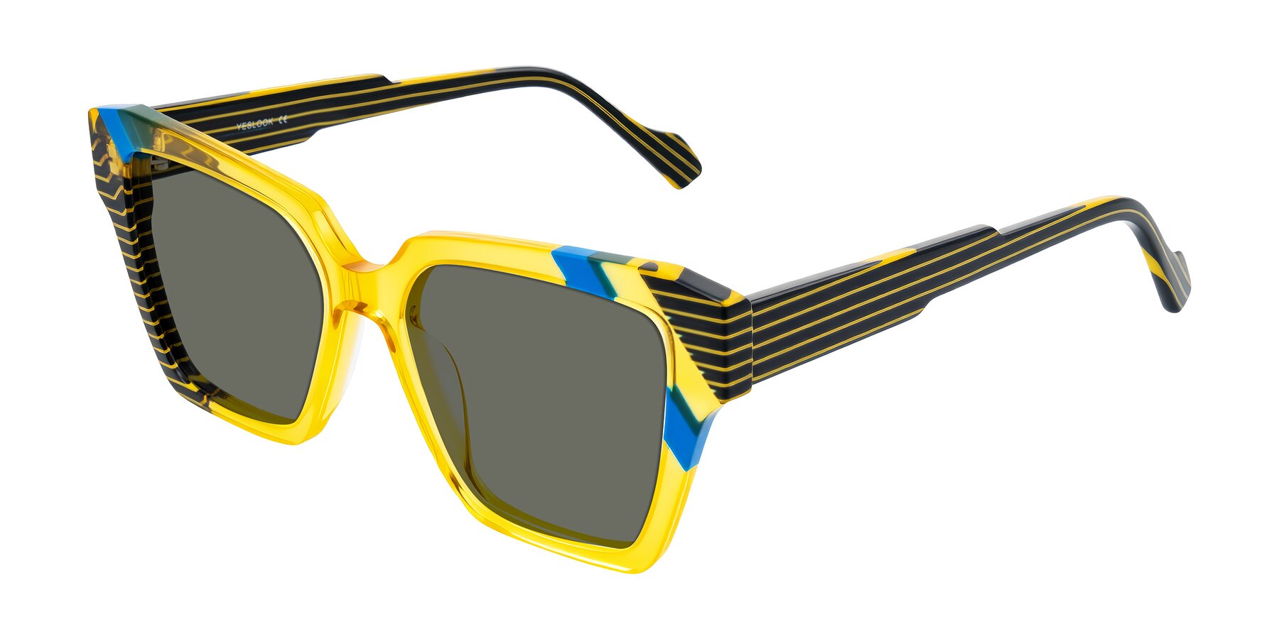 Angle of Widvale in Amber Deco with Gray Polarized Lenses