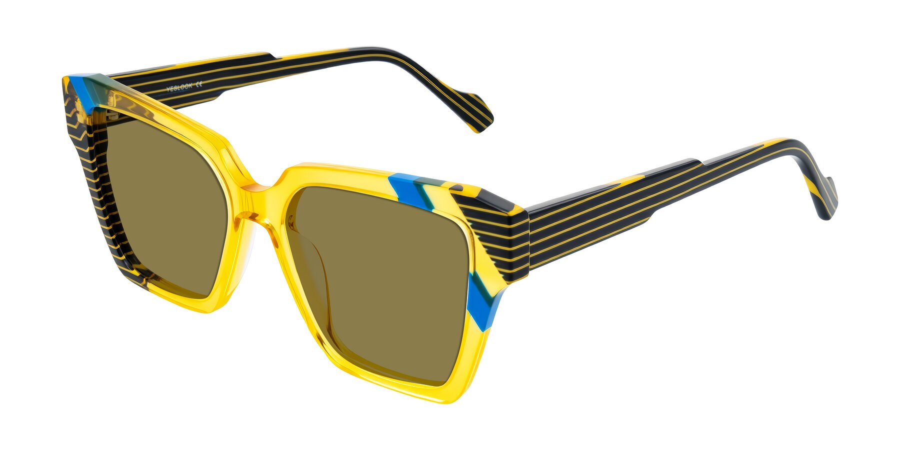 Angle of Widvale in Amber Deco with Brown Polarized Lenses