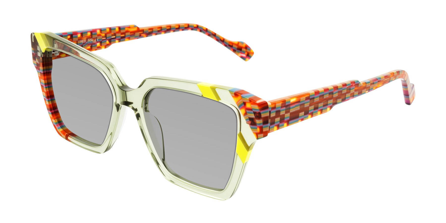 Angle of Widvale in Sage Mosaic with Light Gray Tinted Lenses