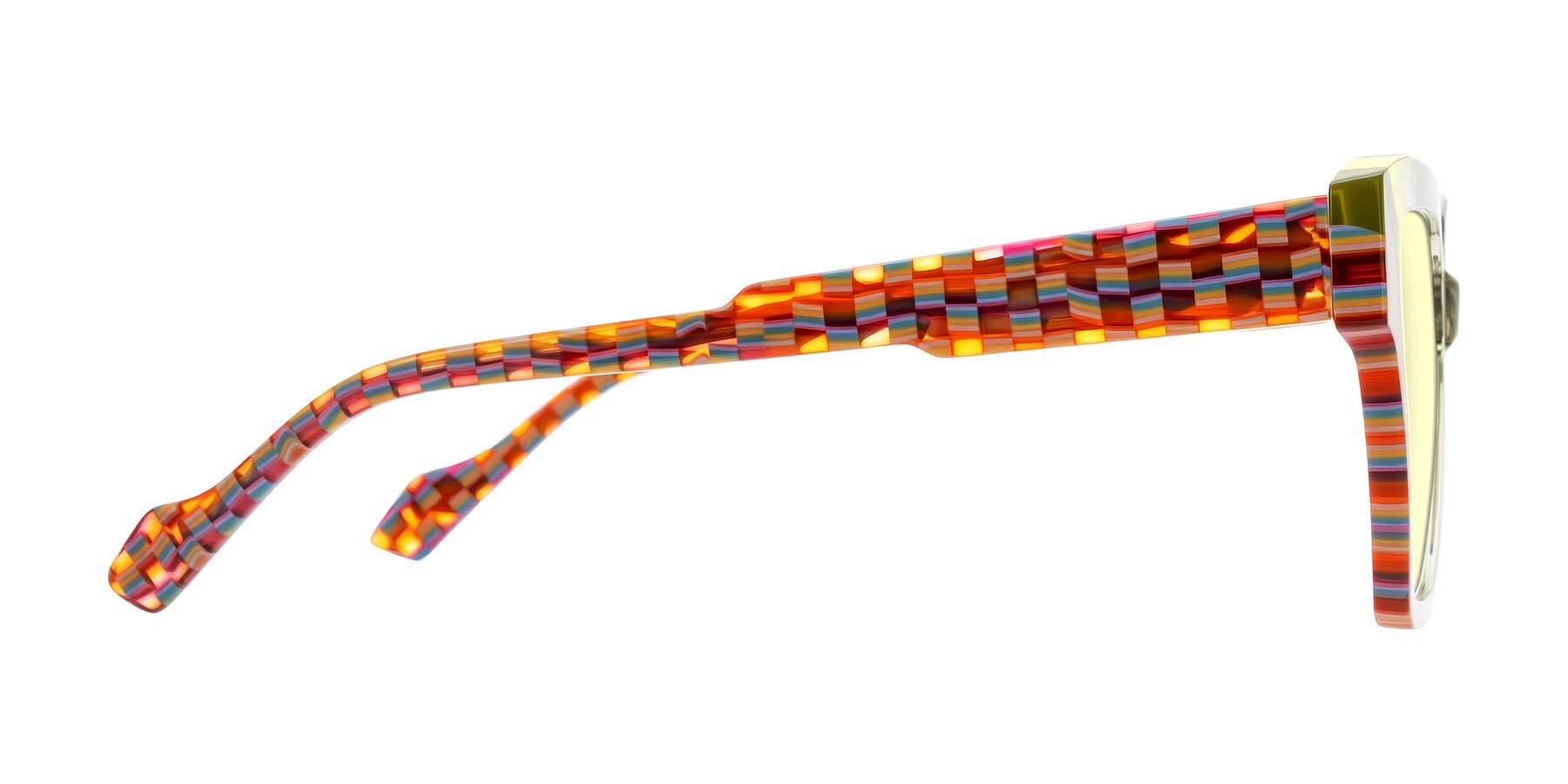 Side of Widvale in Sage Mosaic with Light Yellow Tinted Lenses