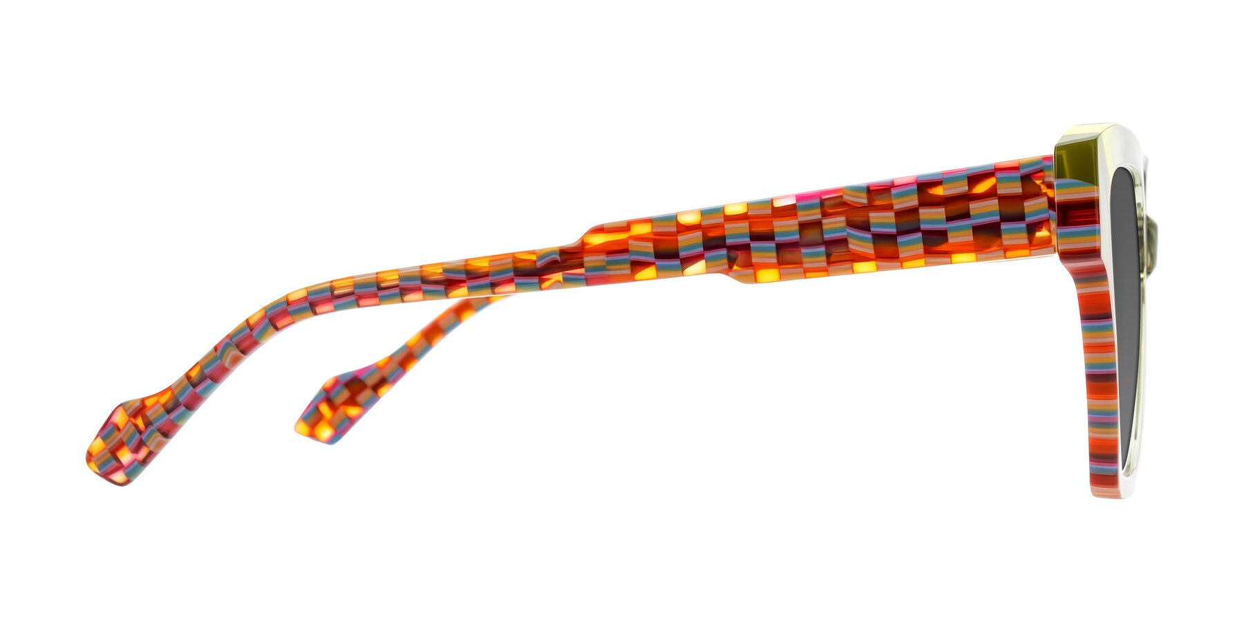 Side of Widvale in Sage Mosaic with Medium Gray Tinted Lenses