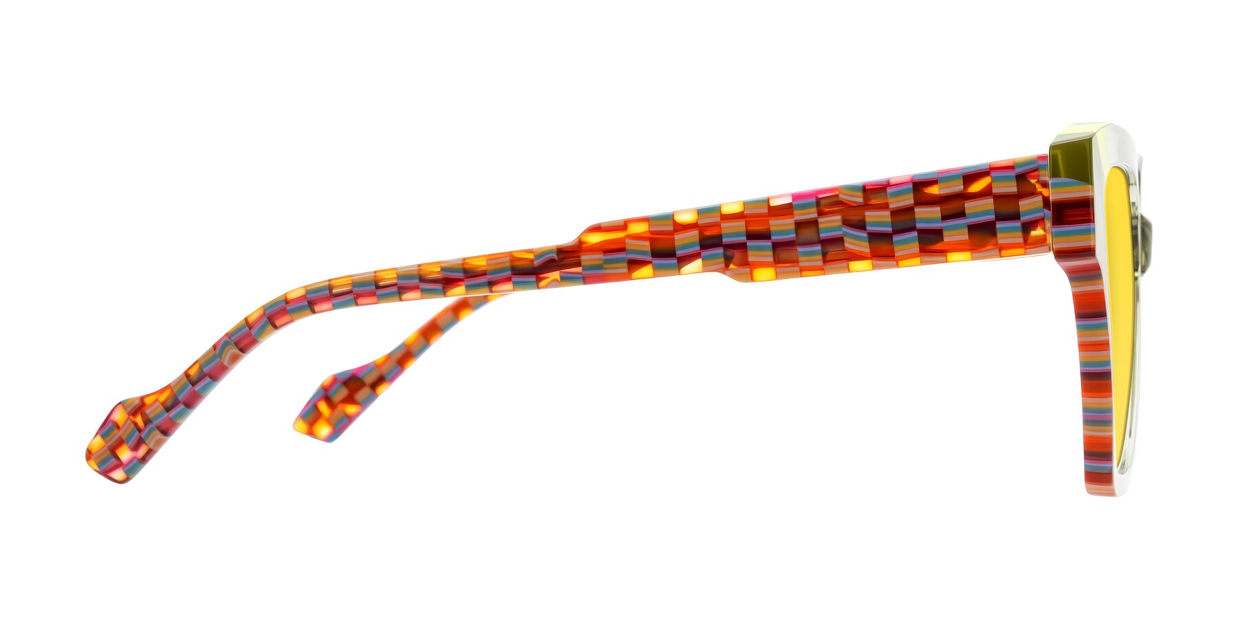 Side of Widvale in Sage Mosaic with Yellow Tinted Lenses