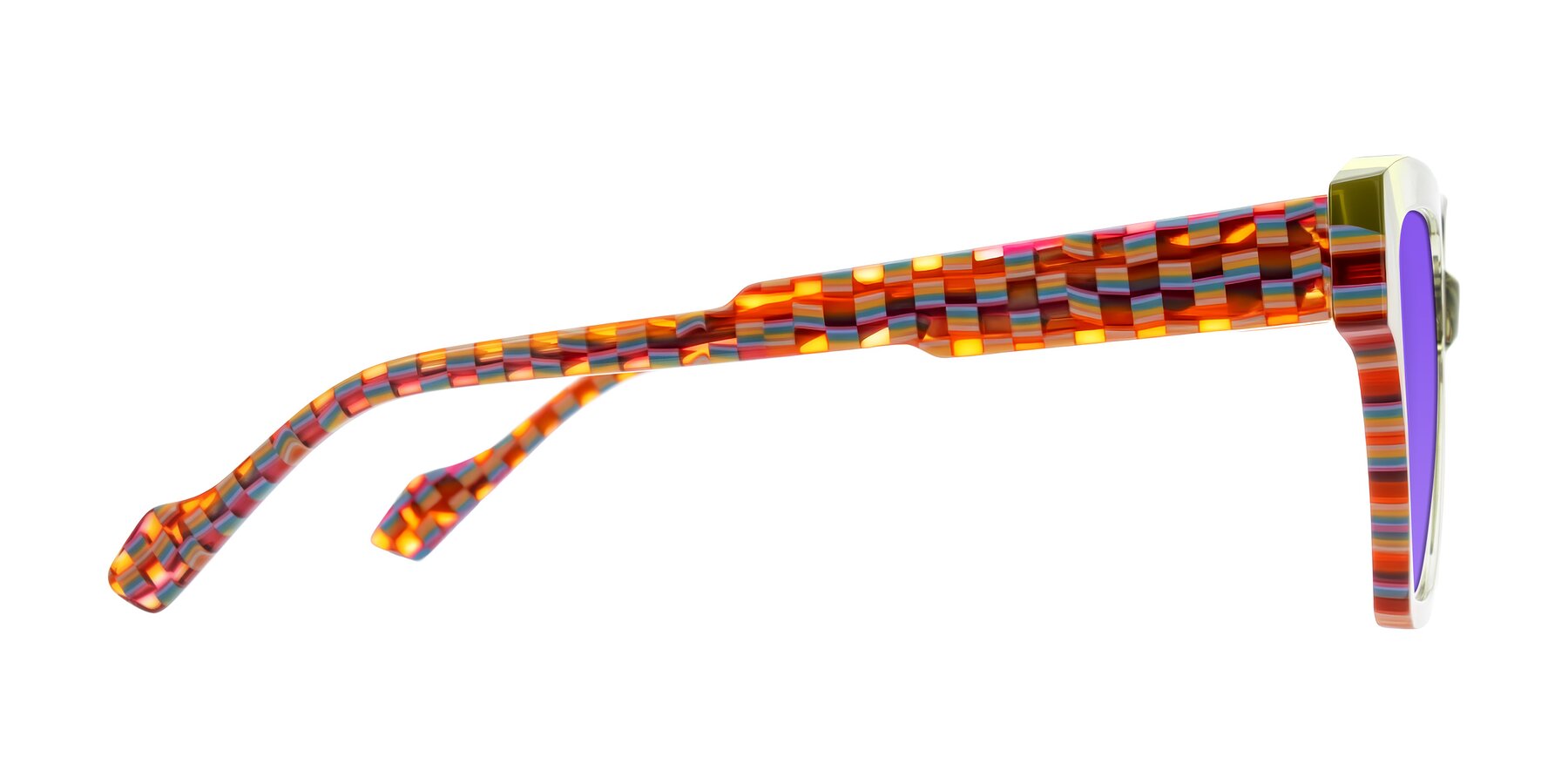 Side of Widvale in Sage Mosaic with Purple Tinted Lenses