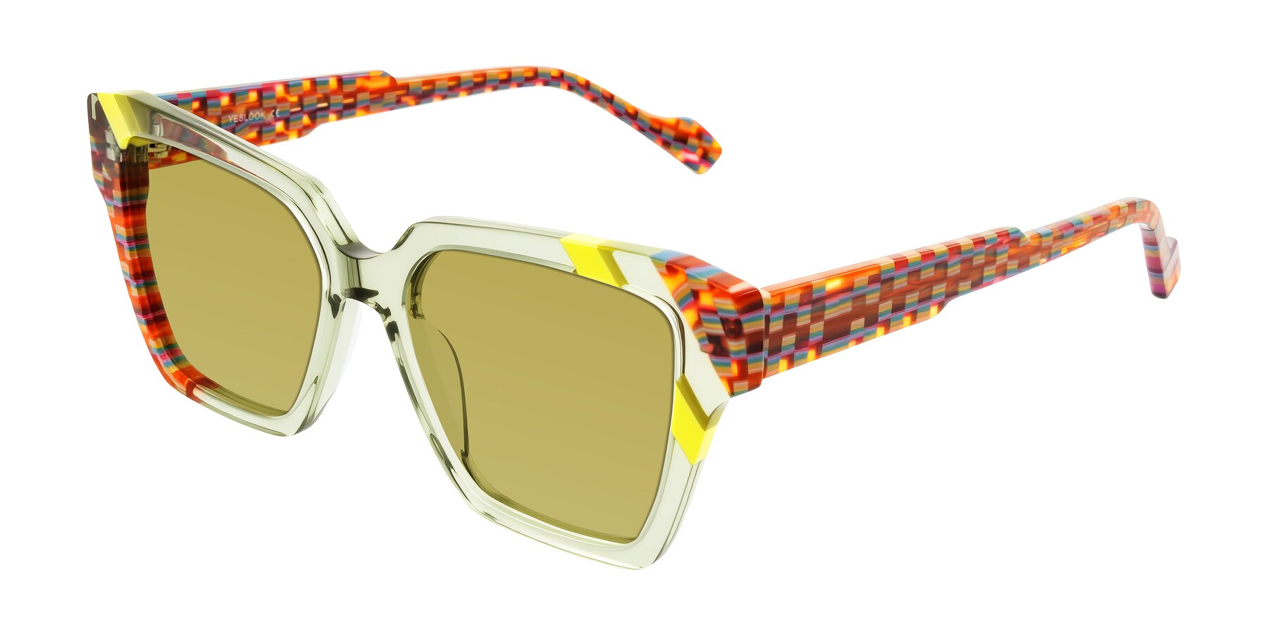 Angle of Widvale in Sage Mosaic with Champagne Tinted Lenses