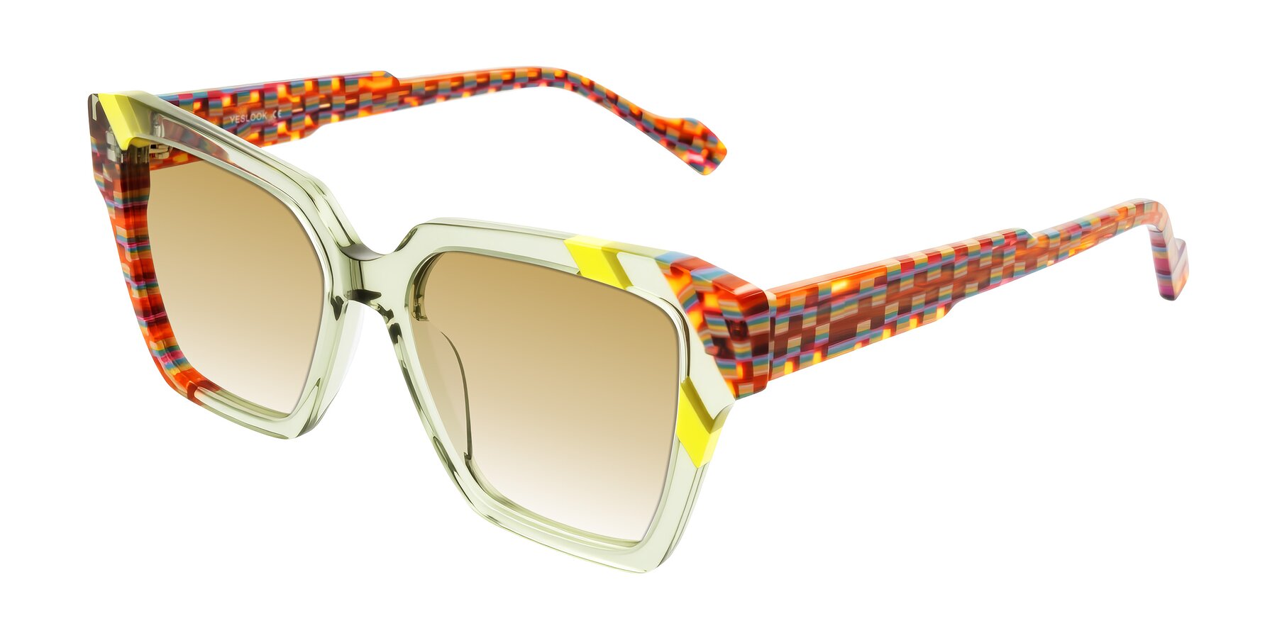 Angle of Widvale in Sage Mosaic with Champagne Gradient Lenses