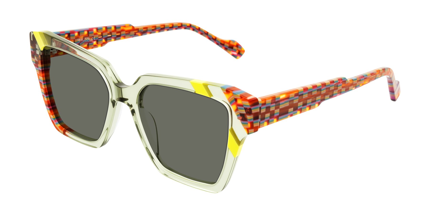 Angle of Widvale in Sage Mosaic with Gray Polarized Lenses