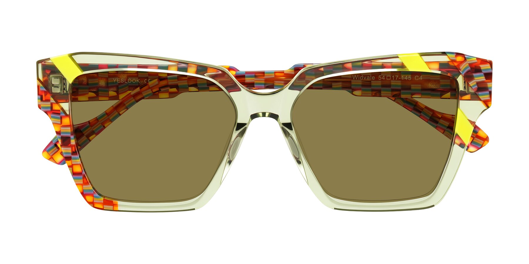 Folded Front of Widvale in Sage Mosaic with Brown Polarized Lenses