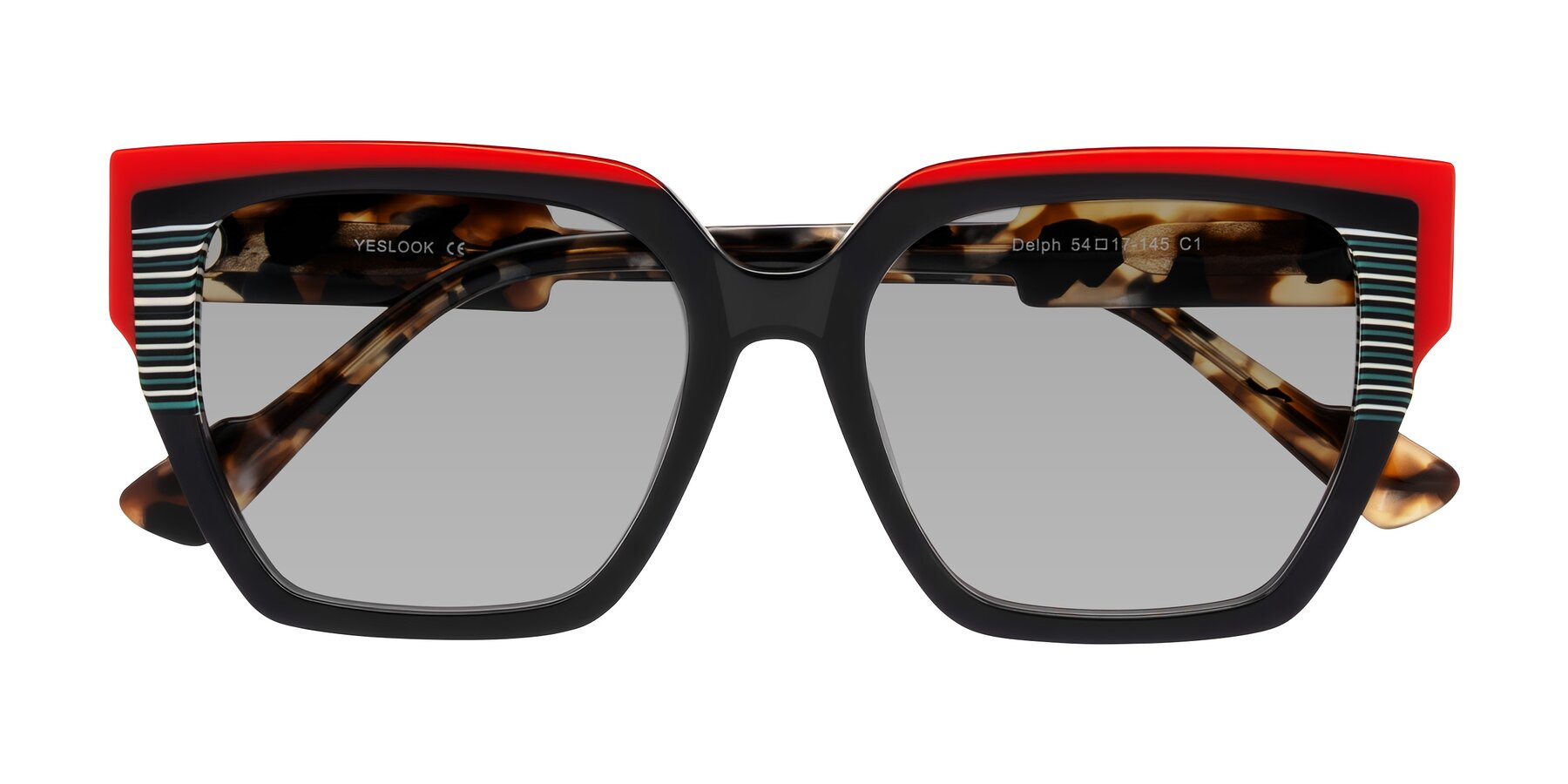 Folded Front of Delph in Crimson Track with Light Gray Tinted Lenses
