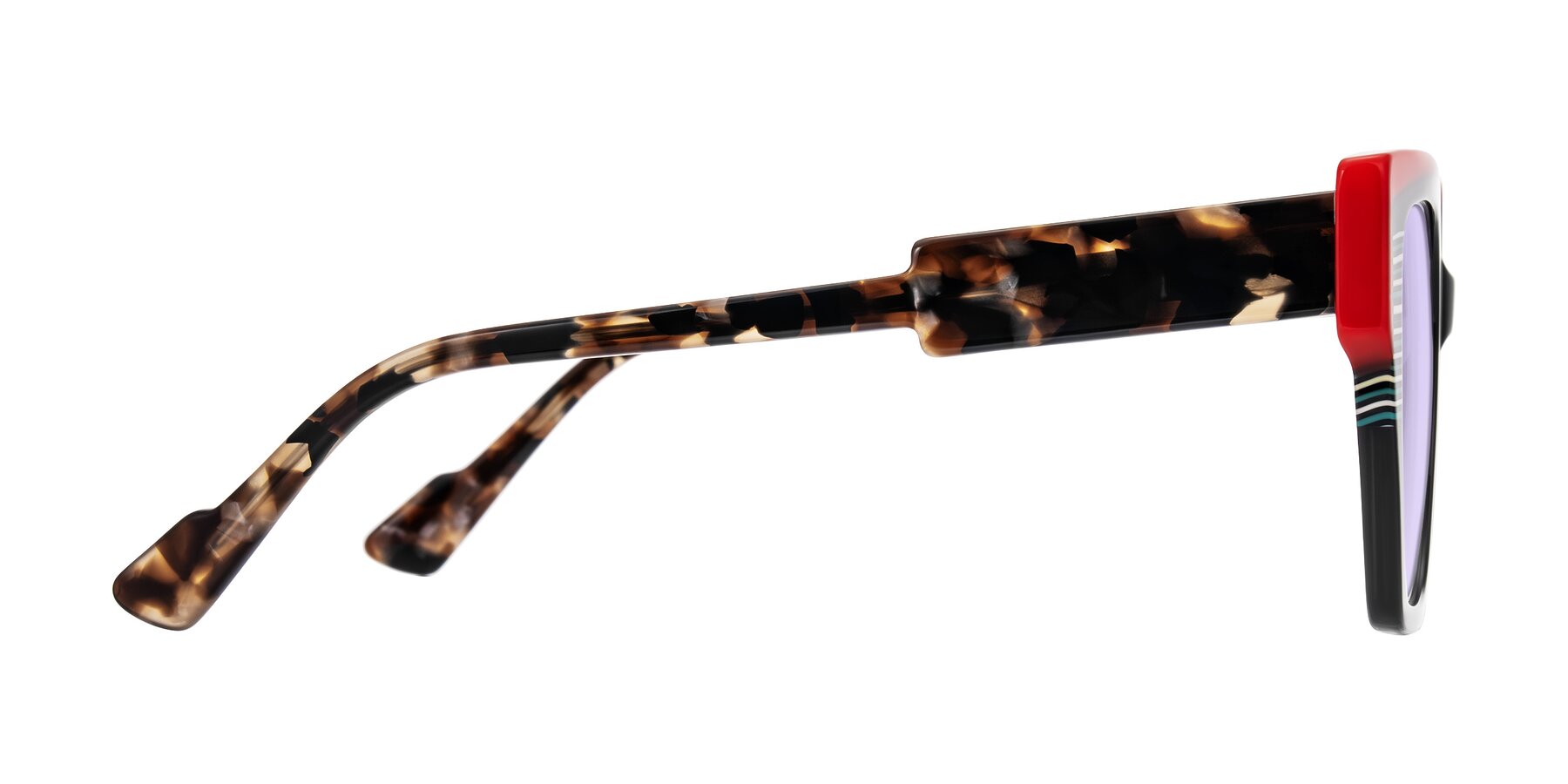 Side of Delph in Crimson Track with Light Purple Tinted Lenses