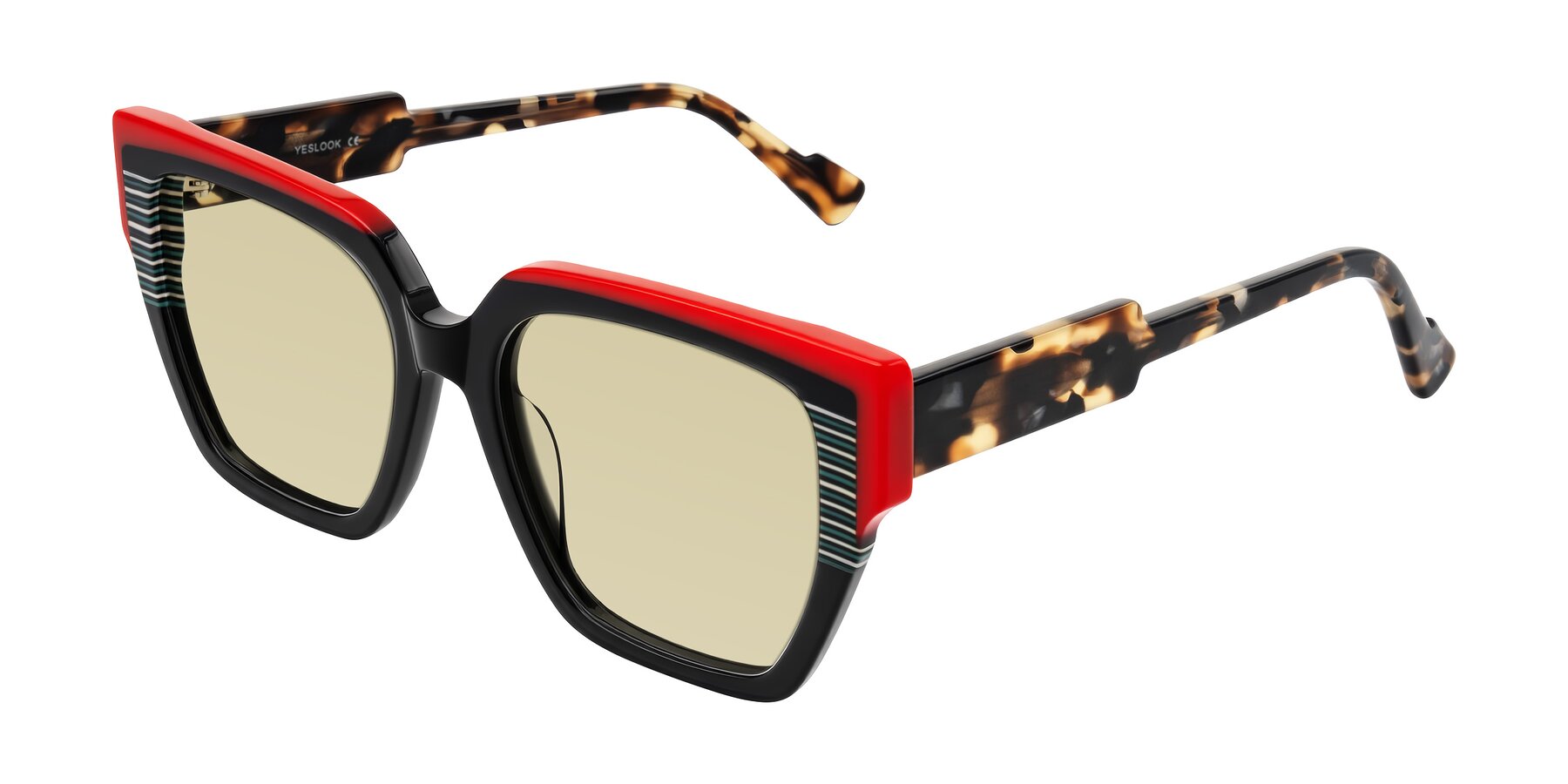 Angle of Delph in Crimson Track with Light Champagne Tinted Lenses