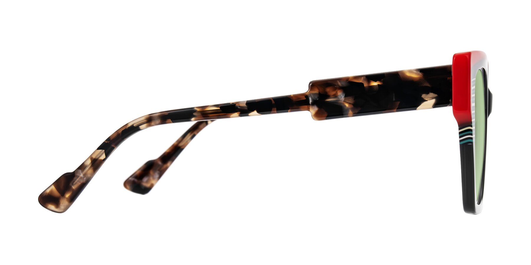 Side of Delph in Crimson Track with Medium Green Tinted Lenses