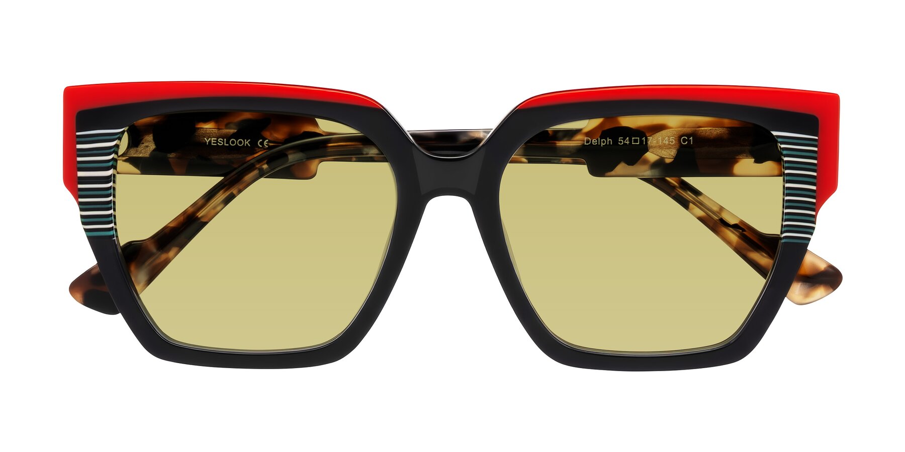 Folded Front of Delph in Crimson Track with Medium Champagne Tinted Lenses