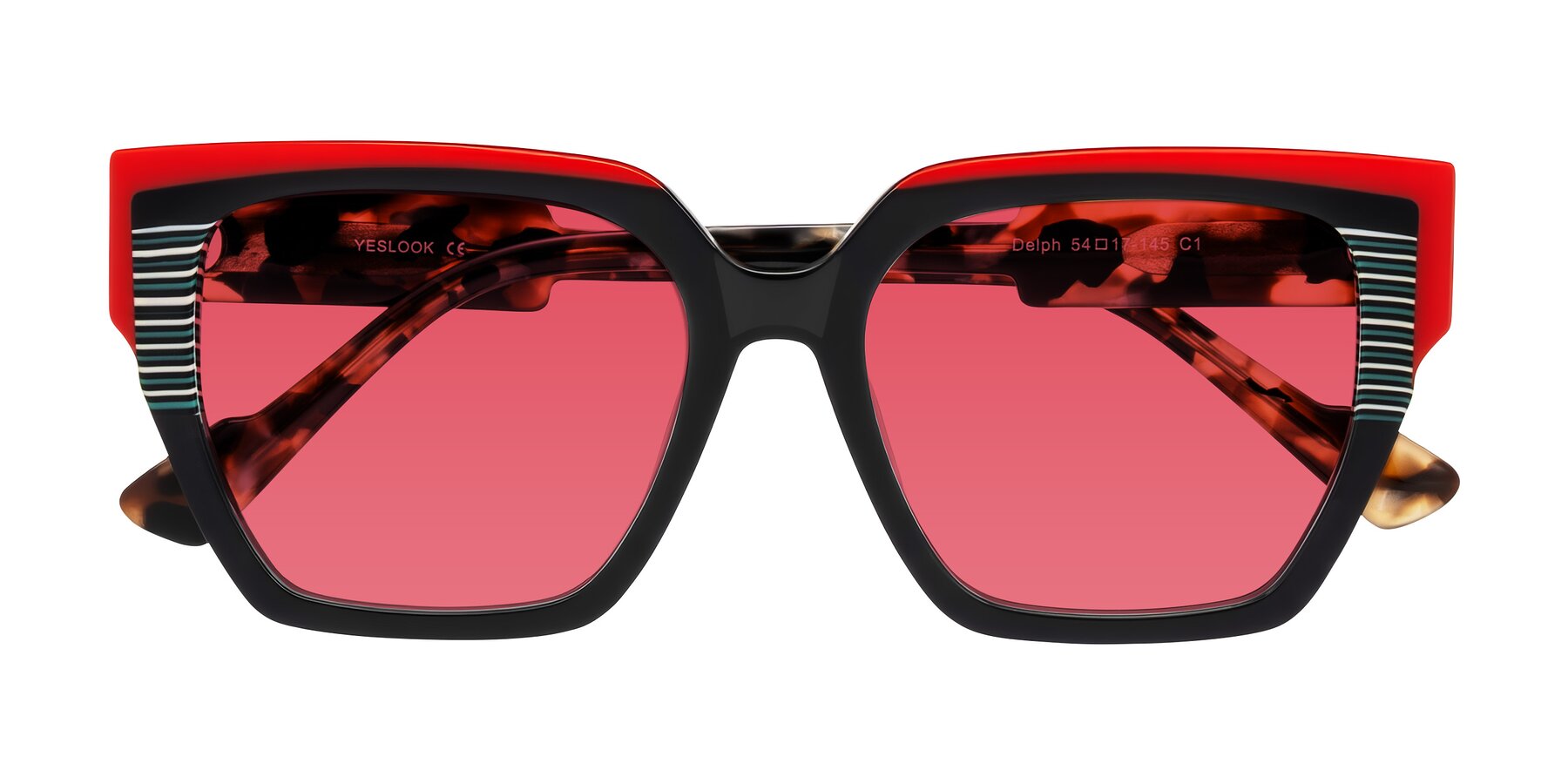 Folded Front of Delph in Crimson Track with Red Tinted Lenses
