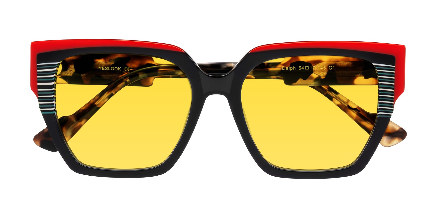 Folded Front of Delph in Crimson Track with Yellow Tinted Lenses