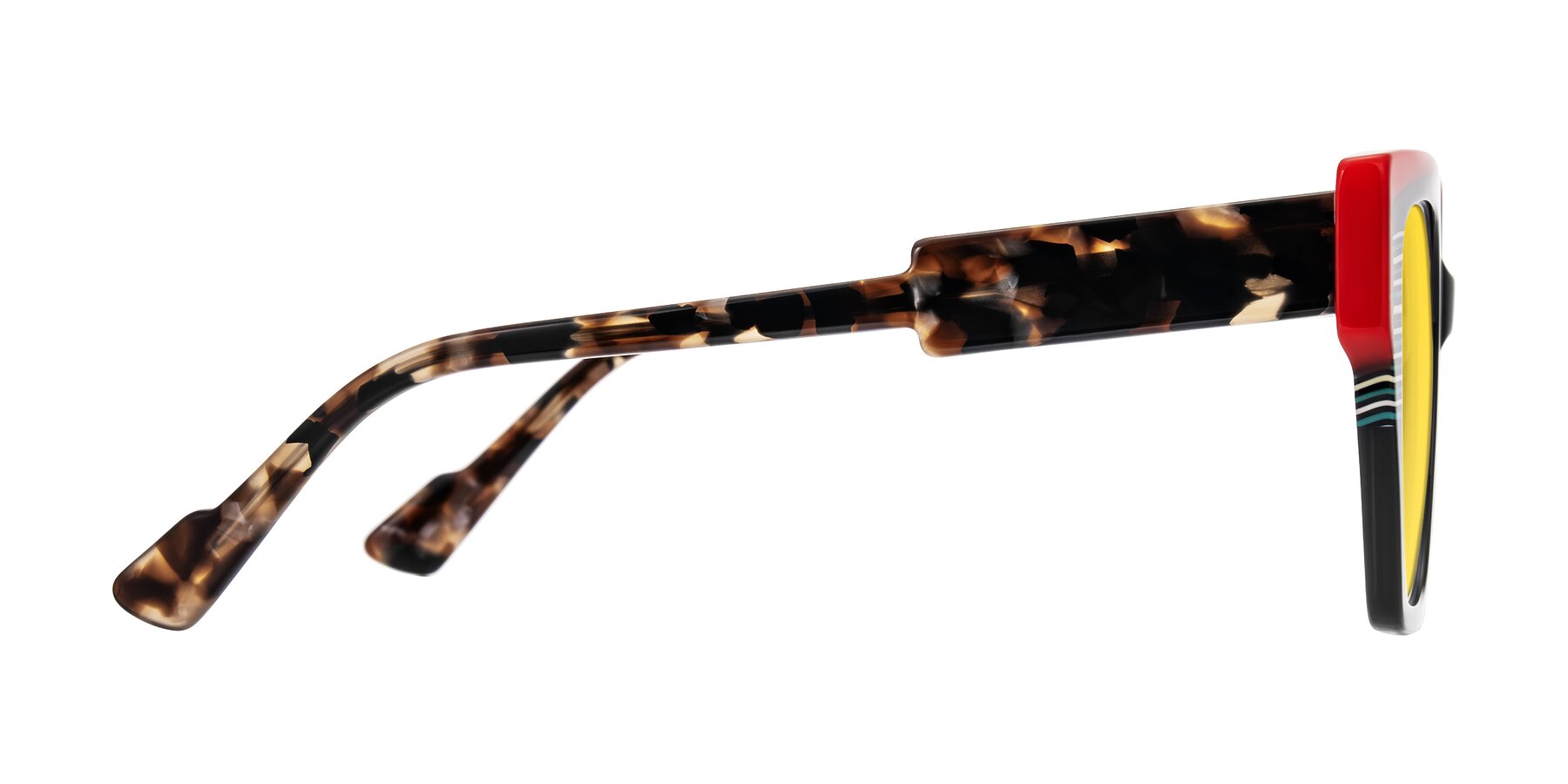 Side of Delph in Crimson Track with Yellow Tinted Lenses